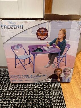 Frozen II Kids Folding Activity Table & 2 Chairs